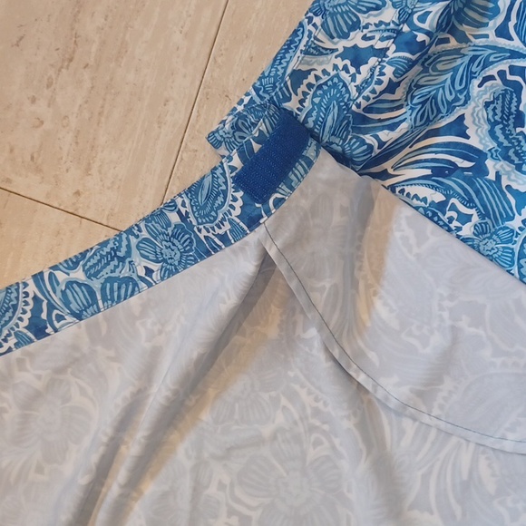 NWT Rip Skirt Hawaii Happy Blues Tropical Print Velcro Leisure Wrap Skirt - Picture 7 of 10